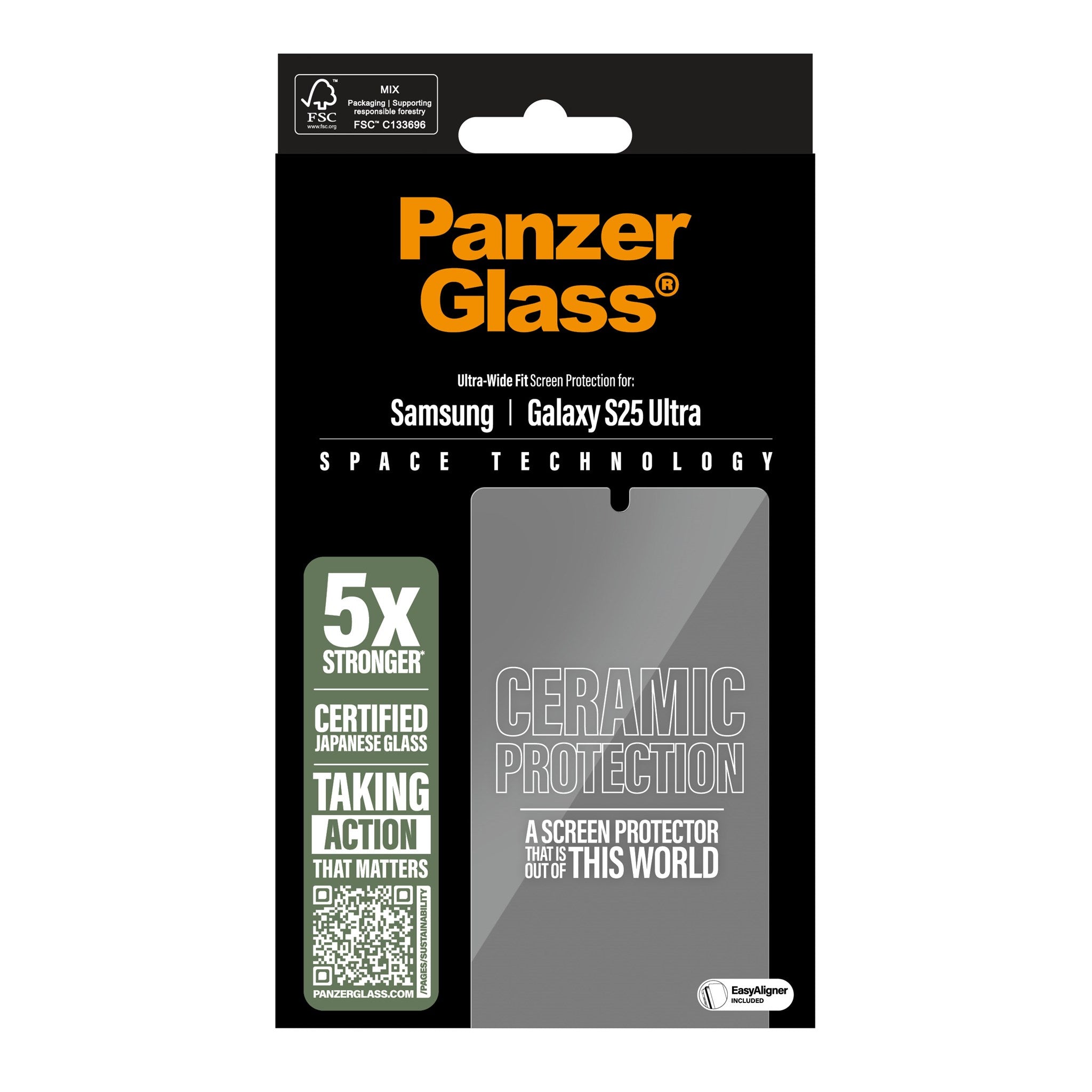PanzerGlass® Ceramic Displayschutz Samsung Galaxy S25 Ultra | Ultra-Wide Fit